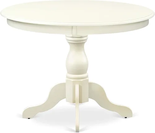 Miniatura 5 de East West Furniture HBDR3-LWH-07 - Juego de comedor de 3 piezas que contiene una mesa de comedor redonda con pedestal y 2 sillas Parson tapizadas