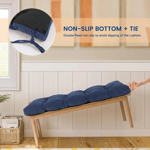 Miniatura 6 de Cojines de banco personalizados para muebles de interior/exterior, cojines de banco copetudos para alféizar de ventana, piano/columpio de porche