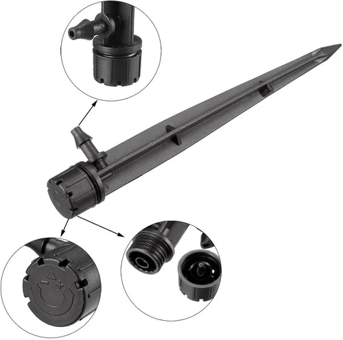 Miniatura 3 de uxcell Gotero de pulverización ajustable, sistema de riego de riego micro emisor de 180 grados, 25 piezas