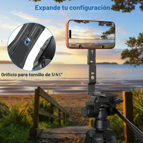 Miniatura 3 de OMOTON TP03 [ultradelgado] para trípode MagSafe, trípode magnético giratorio de 360° para iPhone 17/16 Pro Max Air para mujeres y hombres, soporte