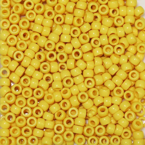 500 cuentas de plástico para hacer pulseras, manualidades, llaveros y decoraciones de adornos (amarillo)
