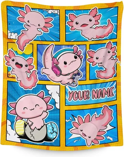 Miniatura 24 de Axolotl - Manta para niñas, tamaño de regazo de 30 x 40 pulgadas, suave, mullida, acogedora, para regalo, manta colorida y bonita para sofá, sala