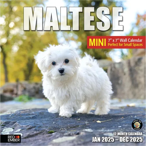 Miniatura 54 de RED EMBER Calendario de pared 2025 con diseño de cachorros de 12 meses, 12 x 24 pulgadas, abierto, papel grueso y resistente, para regalo
