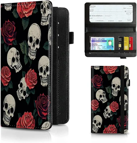 Miniatura 96 de Funda para chequera para hombres y mujeres, cartera de cuero RFID con ranuras para tarjetas de crédito, soporte de cheques duplicados personales