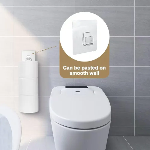 Miniatura 2 de Soporte de papel higiénico con almacenamiento para 3 rollos de papel higiénico montado en la pared sobre el tanque, organizador de papel higiénico