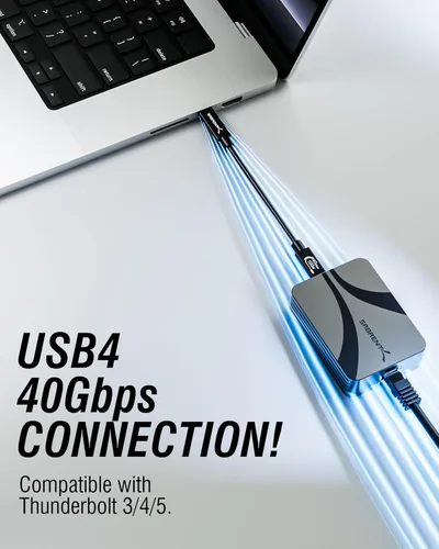 Miniatura 3 de SABRENT Adaptador USB4 a 10 Gigabit Ethernet – Adaptador de Red USB-C a 10GbE para USB4/Thunderbolt 3/4, Carcasa de Aluminio, Alimentado por Bus
