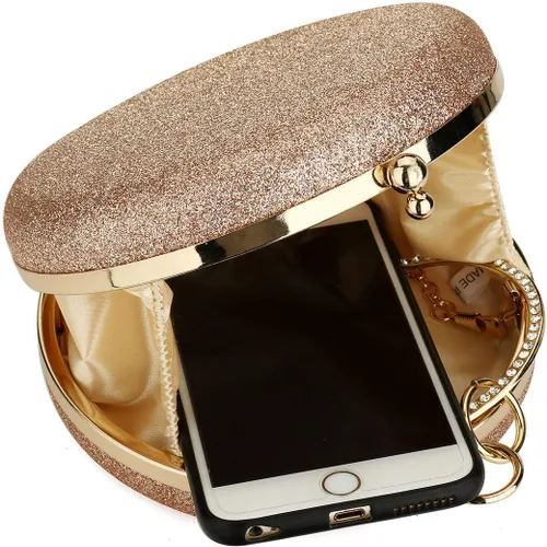 Miniatura 5 de Gets Bolso de mano con asa superior para mujer, con anillo circular de diamantes de imitación