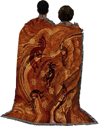 Miniatura 3 de Pure Country Weavers Kokopelli - Manta de The Ancient Ones, diseño de arte del suroeste, manta tejida de algodón, fabricada en los Estados Unidos