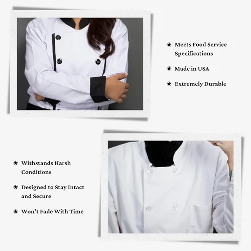Miniatura 5 de ButtonMode Botones uniformes para ropa de trabajo, escuela, chef, cocina, ropa quirúrgica, delantales con 2 agujeros de 0.748 in (3/4 pulgadas)