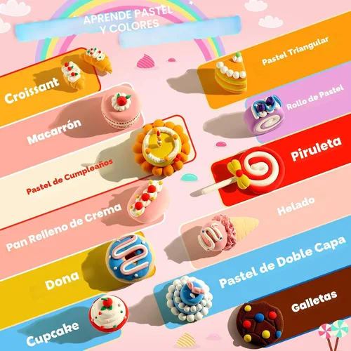 Miniatura 4 de Aestd-ST - Kit de arcilla seca al aire, con temática de pastel, arcilla para modelar para niños, arcilla mágica de postre con herramientas
