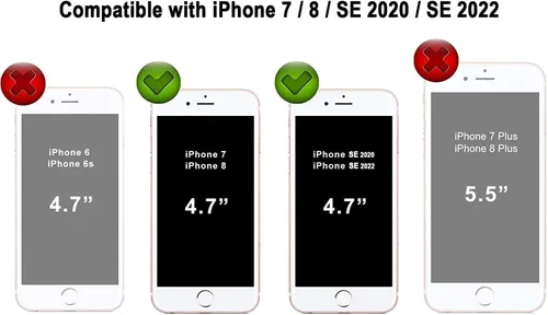 Miniatura 2 de CellEver Funda de silicona resistente para iPhone SE 2022 (3ª generación)/iPhone SE 2020 (2ª generación)/iPhone 8/7 - Protección militar contra