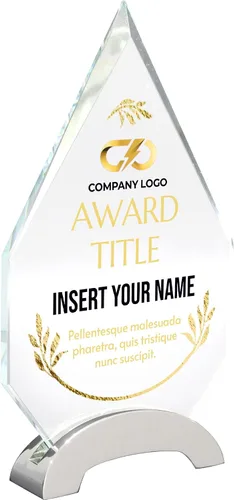 Miniatura 10 de Placa de vidrio personalizada de 9 1/4 pulgadas para premios y trofeos, premio personalizado para empleado del mes, regalo de jubilación, liderazgo