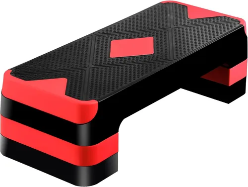 Miniatura 11 de HomGarden Escalón de entrenamiento aeróbico ajustable en fitness y ejercicio, plataforma de entrenamiento con elevadores de ajuste de 4 a 6 a 8