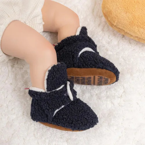 Miniatura 59 de Botines de forro polar para bebés, niños y niñas, pantuflas antideslizantes con agarre suave, zapatos de calcetín para recién nacidos, cuna