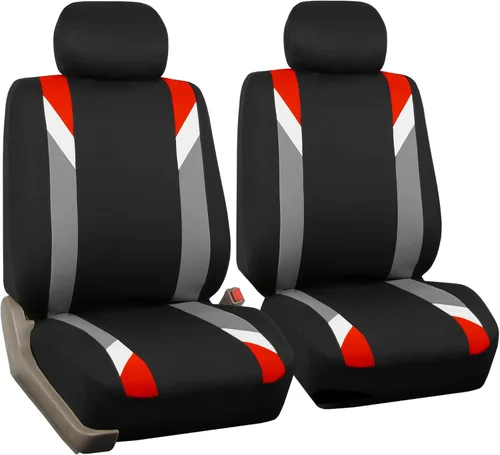 Miniatura 9 de FH Group - Fundas de tela para asientos delanteros bajos de auto con reposacabezas extraíble, ajuste universal, compatible con bolsa de aire