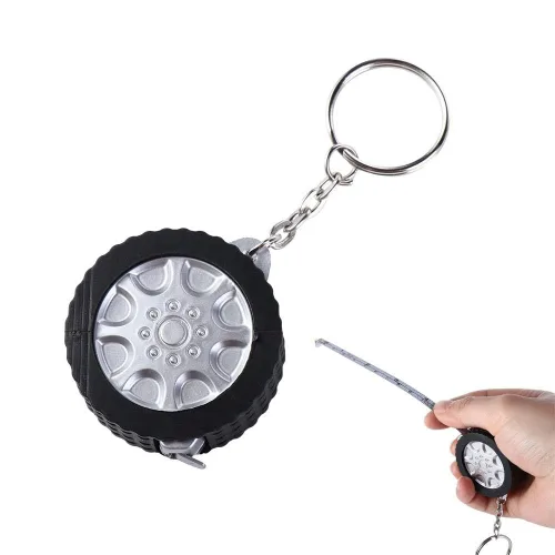 Miniatura 6 de Leadigol Llavero de cinta métrica, 2 unidades, llavero retráctil de 1M, regla de tracción portátil, pequeño llavero de bolsillo de acero inoxidable