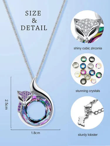 Miniatura 2 de PLATO H Collar de zorro de cristal lindo collar de aniversario para la cabeza y la cola para mujeres adolescentes niñas mamá regalos del día