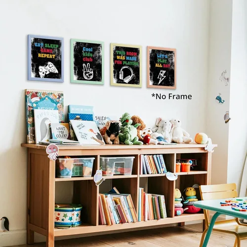 Miniatura 3 de AEHIE Kids Boys Gaming Room Wall Art Poster Prints for Teen Boys Bedroom Playroom Game Room Decor, Cool Kids Club Eat Sleep Game Repeat Decorations