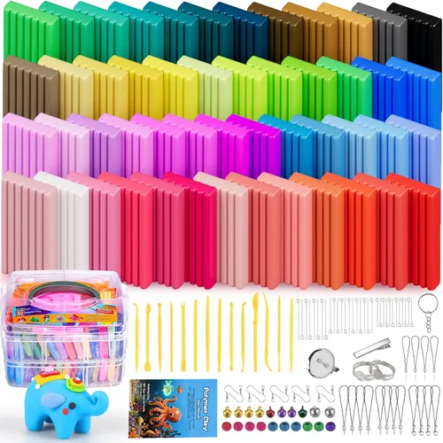 Ixiaoyoo Arcilla polimérica de 51 colores, kit de iniciación de arcilla para modelar bricolaje para niños, modelo horneado al horno, arcilla para