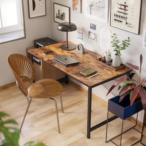 Miniatura 2 de FEZIBO Escritorio de computadora de 40 pulgadas, escritorio pequeño para oficina en casa, mesa de PC de estilo simple moderno para el hogar