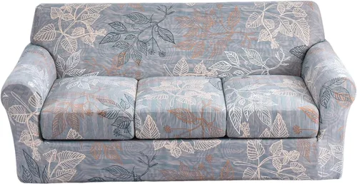 Miniatura 48 de KRFOONN - Fundas elásticas de 4 piezas para sillón y sofá, funda con estampado y 3 fundas independientes para cojines de asiento, lavables, Color01