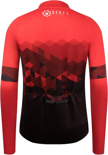 Miniatura 2 de GCRFL Winter Men's Cycling Jersey Long Sleeve Cold Weather Cycle Tops Cycling Jacket Thermal Fleece Bike Shirts Zipper Pocket