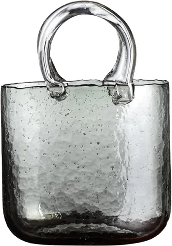 Miniatura 7 de Florero para flores, florero de cristal único, cuenco de pescado con burbujas y asas, florero transparente para centros de mesa, decoración