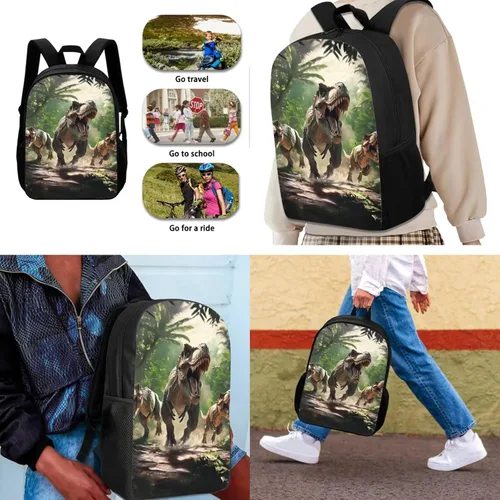 Miniatura 34 de HUGS IDEA Juego de 3 bolsas escolares con aislamiento térmico para el almuerzo, estuche para lápices