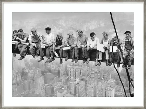 Amanti Art Lienzo decorativo enmarcado para pared, 31 x 41 pulgadas, almuerzo en un rascacielos 1932 por Charles C. Ebbets, arte de pared de