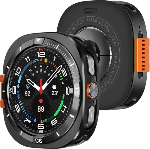 Miniatura 10 de Amizee Funda de metal compatible con Samsung Galaxy Watch 8 de 1.732 pulgadas con cubierta trasera, funda protectora resistente para Galaxy Watch 8