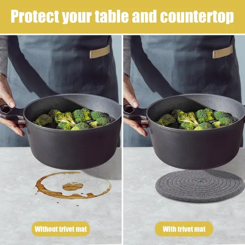 Miniatura 2 de Salvamanteles para platos calientes, almohadillas calientes para cocina, salvamanteles de 7 pulgadas para ollas y sartenes calientes, soportes