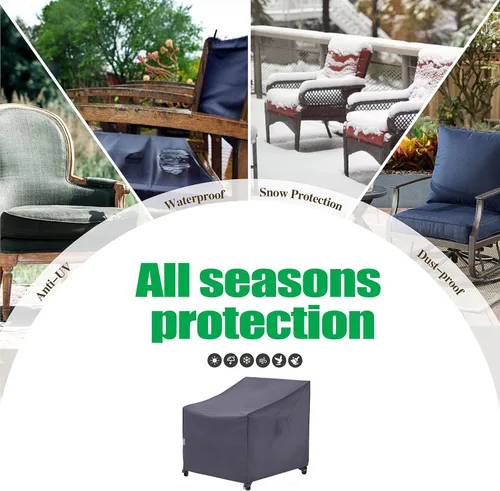 Miniatura 8 de F&J Outdoors Fundas para Sillas de Patio, Funda para Silla de Descanso de Asiento Profundo y Silla de Comedor, De Alta Resistencia, Impermeable, Gris
