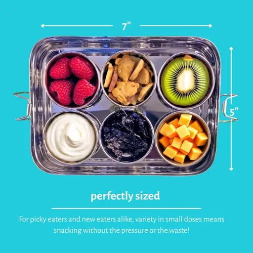 Miniatura 2 de Caja Bento reutilizable de acero inoxidable: 6 recipientes de 1.7 fl oz incluidos Sin plástico Apto para lavavajillas Sin derrames, a prueba