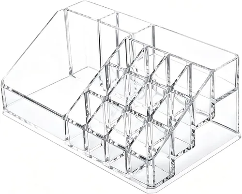 Miniatura 8 de Organizador y almacenamiento de lápiz labial, 9 ranuras transparente para estante de exhibición (QX152)