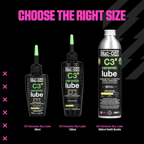 Miniatura 7 de Muc-Off C3 Lubricante de cadena de cerámica seca, 50 mililitros - Lubricante de cadena de bicicleta premium con tinte trazador UV - Formulado