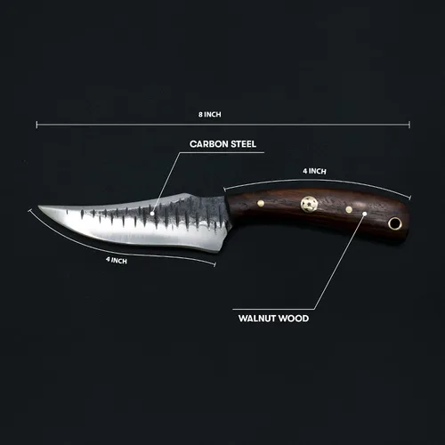 Miniatura 2 de Cuchillo de despellejamiento artesanal Titan International Knives de acero Carbon 1080 Cuchillo de hoja fija con revestimiento