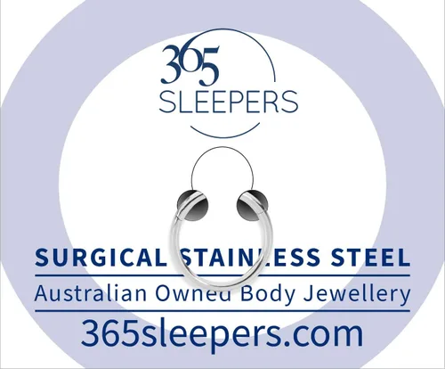 Miniatura 24 de 365 Sleepers - Piercing para el cuerpo de acero quirúrgico 316L, 20G, 18G, 16G, 14G, 12G, 10G, 8G, 6G, con sección abisagrado, se vende por unidad