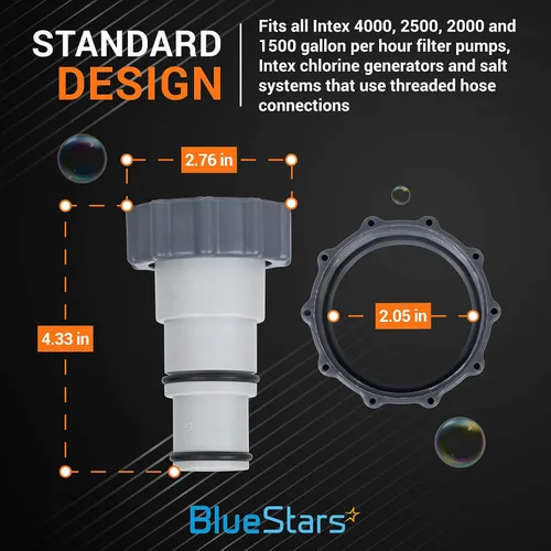 Miniatura 3 de BlueStars Adaptador de manguera con pieza de repuesto de collar, compatible con Intex Fit para bombas de conexión roscada, convierte mangueras