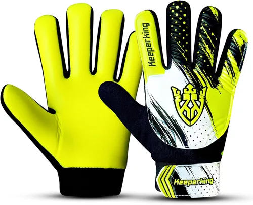 Miniatura 7 de Keeperking Guantes de portero de fútbol – Guantes de portero de fútbol para niños, niños y jóvenes, con doble protección para la muñeca y látex