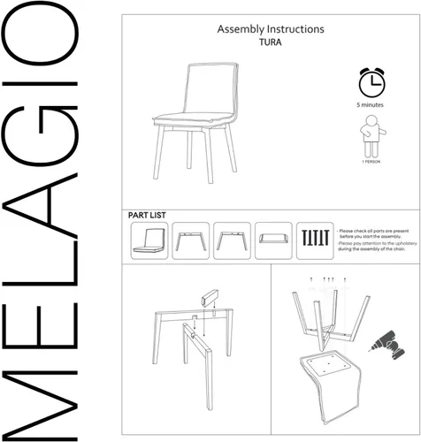 Miniatura 9 de MELAGIO Tura - Juego de 2 sillas de comedor tapizadas, patas de madera con acabado de nogal, tela de rendimiento, fácil montaje, para comedor, sala