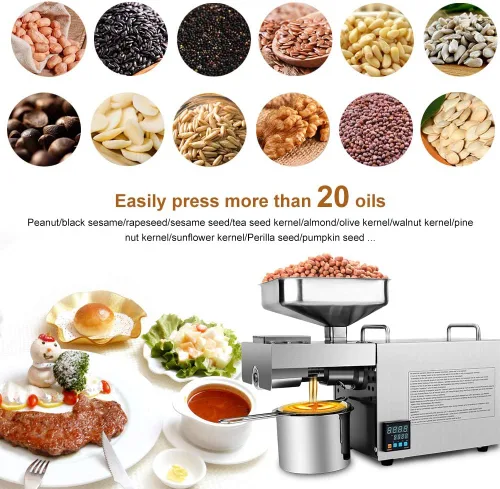 Miniatura 5 de CGOLDENWALL Máquina de prensa de aceite, prensa de aceite automática, control inteligente de temperatura, extractor de aceite de acero inoxidable