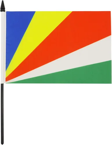 Miniatura 301 de AZ FLAG Sierra Leone Bandera de mesa 5'' x 8'' - Bandera de escritorio de Sierra Leona 21 x 14 cm - Bastón y base de plástico negro