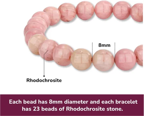 Miniatura 56 de Crystal Vibe Pulseras de cuentas de 0.315 in para mujeres y hombres, pulseras de cristal con piedras preciosas naturales, tamaño elástico ajustable