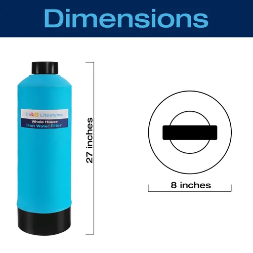 Miniatura 2 de H&G Lifestyles Sistema de filtro de agua para toda la casa, filtro de agua de hierro y manganeso para agua de pozo y agua de la ciudad, reduce