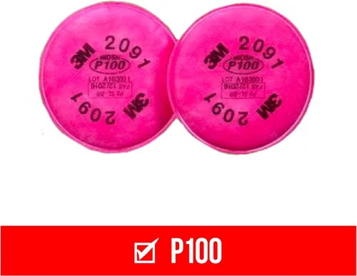 Miniatura 2 de 3M Filtros de partículas P100 #2091/07000, rosa, talla única, 2