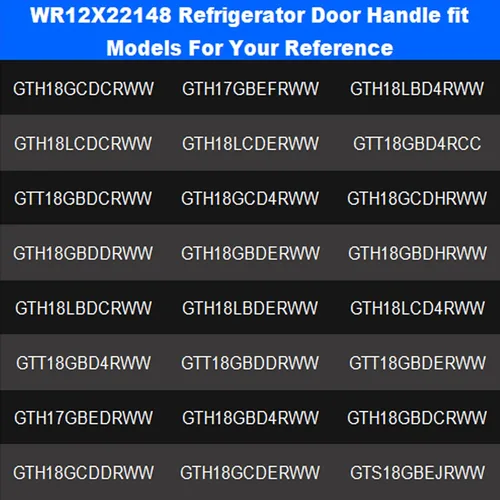 Miniatura 8 de Romalon WR12X22148 - Juego de manijas de puerta de refrigerador, acabado brillante, apto para manija de puerta de refrigerador GE, repuesto
