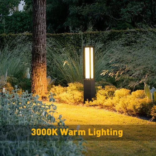 Miniatura 8 de Luz de camino del paisaje, aluminio 8W 800LM iluminación LED de lujo, 32 pulgadas moderna iluminación al aire libre bolardo para césped, patio