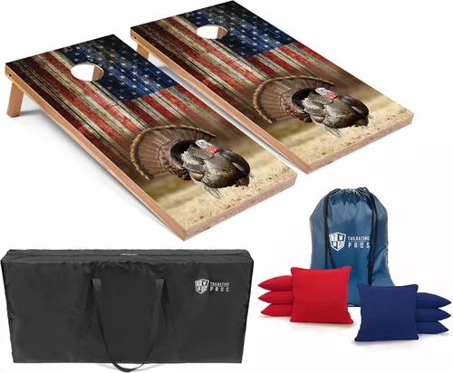 Miniatura 8 de Tailgating Pros - Juego de tableros para juego de cornhole con bolsas de maíz y estuche de transporte - Lanzamiento de agujero de maíz de 4 x 2 pies