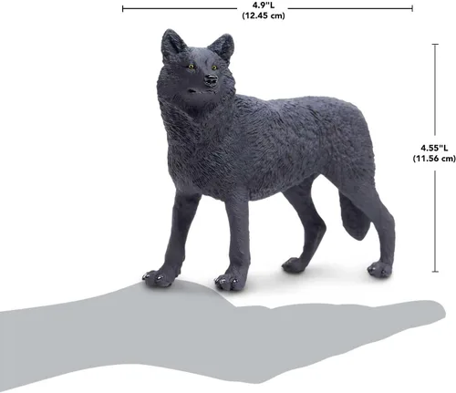 Miniatura 3 de Safari Ltd. Figura de lobo negro, figura realista de 5.3 pulgadas, juguete educativo para niños, niñas y niños a partir de 1 año