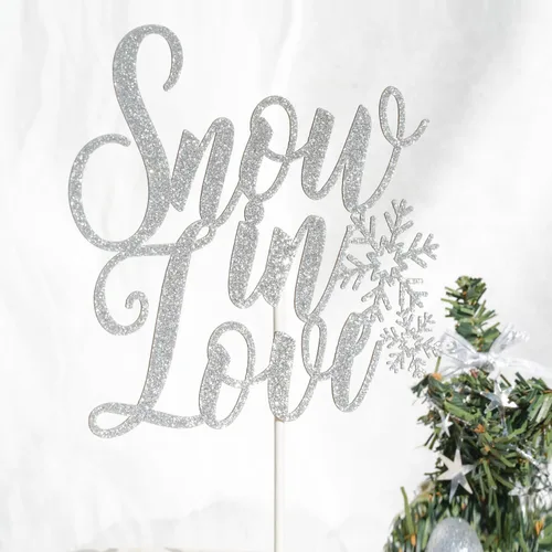 Miniatura 6 de Decoración para pastel de nieve enamorada, decoración de despedida de soltera de invierno, temática de invierno, compromiso, boda, aniversario
